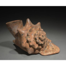 Cleveland museum-clay-colima-Conch Shell Trumpet Vessel, 200 BC-300