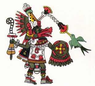 Quetzalcoatl-Ehecatl, god of the Wind. Codex Magliabechiano f.78r.